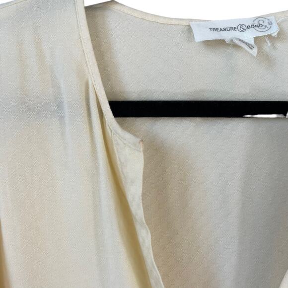 Treasure & Bond Nordstrom Womens Long Sleeve Blouse Top Yellow Size XL with FLAW - Picture 6 of 8